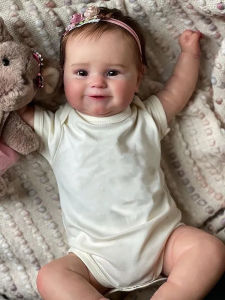 50CM Whole Silicone Vinyl Reborn Doll 20 Inch Girl Painted Newborn Baby Doll With Rooted Hair For Kids Christmas Gift