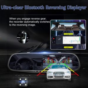 Car Mounted Rearview Mirror Ultra Clear Dual Camera System AR Navigation Voice Control Parking Assist Reversing Camera
