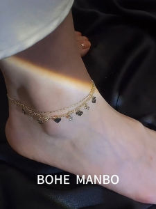 หรูหราการออกแบบที่ไม่ซ้ํากันหัวใจพู่สําหรับผู้หญิง High-End Elegant อเนกประสงค์แฟชั่น Naked Foot Chain