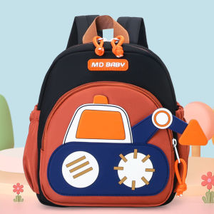 MUXIAOHUAN | Childrens Lightweight Backpack 3-6 Years Old Excavator and Car Pattern