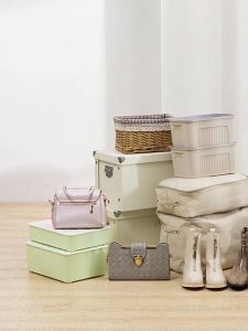 Bamboo clothes hanger indoor multi-layer storage rack with shoe rack