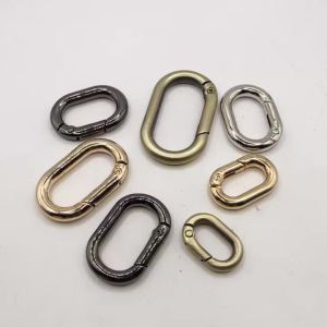 Bộ 5 Kim Loại Hình Bầu Dục Lò Xo Chữ O Khóa Cho Túi Da Túi Xách Dây Đeo Móc Khóa Thú Cưng Dây Xích Chụp Khóa Bạc/Vàng/Đồng/Đen Súng