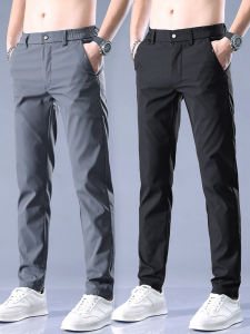 กางเกงขายาวทรงตรงลำลองสำหรับผู้ชาย กางเกงขายาวทรงสลิมฟิตสำหรับใส่ไปทำงาน กางเกงขายาวทรงตรงสบายๆ สำหรับฤดูร้อน