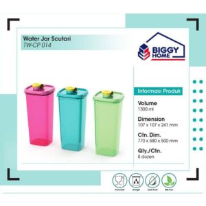 Biggy Botol Minum Kulkas / Tempat Air Kotak Souvenir Serbaguna/ Teko 1300ml Water Jar SCUTARI BPA Free