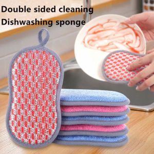 Kitchen Cleaning Sponge Double Sided Sponge Scrubber Sponges For Dishwashing Scouring Pad Dish Cloth Kitchen Cleaning Tools