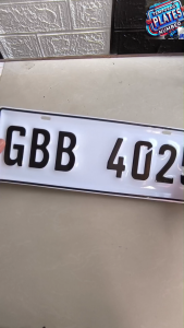 TEMPORARY CAR PLATE NUMBER GALVANIZE METAL EMBOSSED