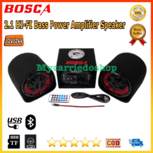 Bosca 2.1 Bluetooth HI-FI Bass Power Amplifier Speaker With Remote Control With 2 Microphone Inputs Affordable
