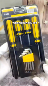 Obeng Tools Set 9in1 Kunci L Set 9 Pcs Socket Hex Key Screwdriver Hexagonal Pliers