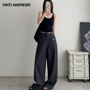 High Waist Black Slim Wide Leg Trousers