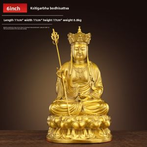 BINYUE | Pure Brass Western Saha Triad Statue Buddha Guanyin Bodhisattva Home Sitting Lotus Display