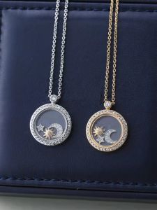 S925 Sterling Silver Necklace with Butterfly Knot Full of Diamonds Heart Shaped Clasp Astral Motif Fresh out Fashion Jewelry