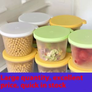 กล่องเก็บสินค้าอาหารในตู้เย็นกลม DEUKIO สำหรับอาหารว่างและผลไม้ในครัว