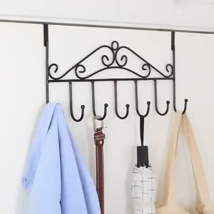 7 Hook Gantungan Baju belakang Pintu Steel Clothes Hanger