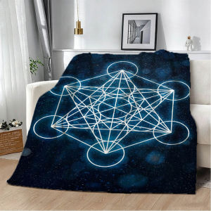 Bandai | 3D M-Metatron Flower Life Blacklight Flannel Blanket Soft Throw Blanket Art For Home Decor Bedroom Bed Sofa Picnic Fans Gifts