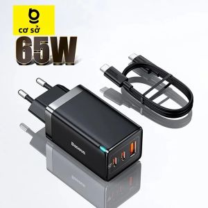 Baseus 65W Gan Sạc Sạc Nhanh 4.0 3.0 Loại C Pd USB Sạc Xách Tay Qc4.0 3.0 Sạc Nhanh Cho Máy Tính Xách Tay Iphone14 13