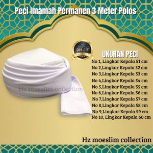 SONGKOK PECI IMAMAH LANGSUNG PAKAI 3.M SORBAN ANAK & DEWASA