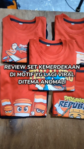Baju Setelan Harian Anak Kemerdekaan Indonesia 17 Agustus 1945 Ke 80 Anomali Crocodilo Keren S- XXL