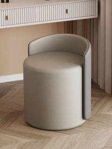 Luxurious Modern Bedroom Makeup Chair for Women Main Bedroom Vanity Bench Simple Elegant Leather Finish Wooden Construction