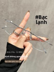 Chuming | Kính Cận Bằng Titanium Không Viền Siêu Nhẹ Màu Bạc