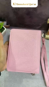 Al-Quran Waqaf Mini Travelling Size Ukuran A6 Quran Emboss Pink Terjemahan Kaleb Resleting