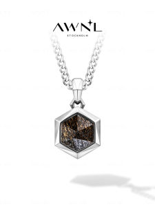 Exclusive Bronze Hsiangite and Hawks Eye Stone Necklace