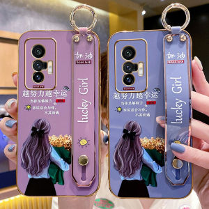 Vivox70 pro New Model Silicone Protective Case Curved Screen Full Cover Anti-Fall Ladies Trendy Bracelet Lanyard Compatible