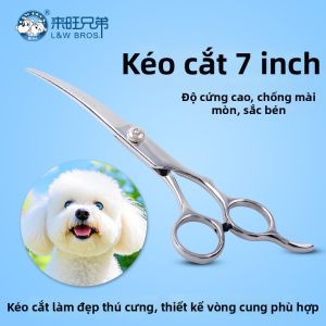 L&W Bros | Kéo Chăm Sóc Thú Cưng Cong 7 Inch