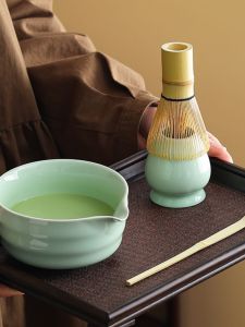 Japanese Style Ceramic Matcha Bowl Tea Cup Stirrer Brush Tea Set Song Dynasty Style Matcha Making Tools Kit for Tea Ceremony