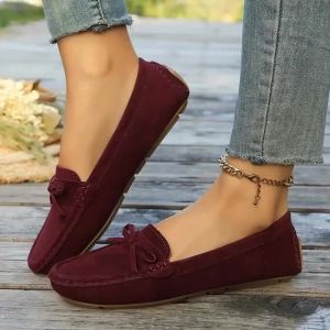 Giày Bệt Nữ Cỡ Lớn Mũi Tròn Chất Liệu Da Lộn Thoải Mái Chống Trơn Trượt Kiểu Dáng Xu Hướng Mùa Xuân/thu Thích Hợp Đi Làm.