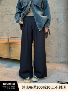 กางเกงขายาวทรงหลวมสีดำ ทรงหลวม สำหรับผู้หญิงไซส์ใหญ่ ฤดูใบไม้ร่วง/ฤดูหนาว กางเกงขายาวทรงหลวม ทรงหลวม เอวสูง กางเกงขายาวทรงหลวม