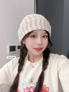 Spring New Style Womens Thin Headscarf Hat Trendy Korean Style Vintage All-Match Overhead Cap Hollow out Design Streetwear