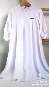 Gamis Anak Perempuan Terbaru Maryam Crinkle Premium Polos Remaja Tanggung Kekinian Murah