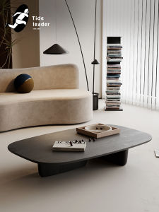 Tide leader | Wabi-sabi Style Black Solid Wood Square Minimalist Personality Low Coffee Table
