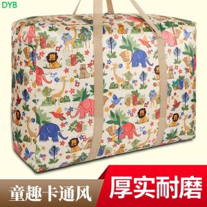 Thickened Oxford Cloth Student Luggage Bag Waterproof Moving Packing Bag Woven Canvas Storage Bag for Dormitory Living