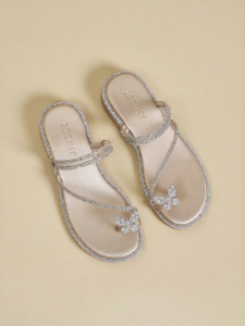 Josiny | Aesthetic Crystal Sandal Toe Strap Butterfly Sandals