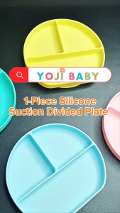 Yoji Baby 1-Piece Silicone Suction Portion Plate for Baby to Kids Tableware Feeding Divided Plate