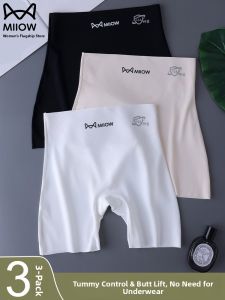 MiiOW | Cat Woman Thin Ice Silk Safety Pants Womens Summer No Roll Edge Seamless Underwear Tummy Control Short Shorts High Waist