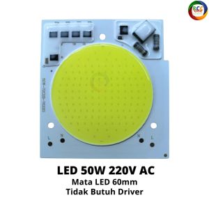 LED Chip 220V 50W 60mm Mata Lampu Besar Untuk Lampu Sorot