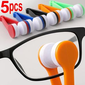 อุปกรณ์เช็ดแปรงทำความสะอาดไมโครไฟเบอร์ที่เช็ดแว่นตาแปรงทำความสะอาดแว่นตานุ่ม5ชิ้นที่สร้างสรรค์ใหม่น้ำยาล้างแว่นตา