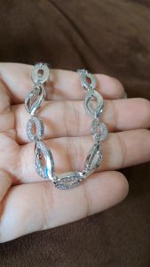 Gelang Berlian Titanium & Perak Wanita Rantai Ivore