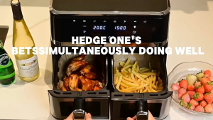 เครื่องทอดอากาศคู่ Amidin 10L เครื่องทอดอากาศทอด 2000W อุณหภูมิและเวลาที่ปรับได้วัสดุสแตนเลสคุณภาพสูง เครื่องทอดอากาศทอดลึกแบบคลิกเดียว เครื่องทอดอากาศทอดคู่ ลิ้นชักอากาศทอด 2 ลิ้นชักอากาศท Dual zone air fryer air fryer oven