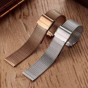 Stainless Steel Watch Band Fold Clasp 16mm18mm20mm Universal for IWC for Casio for Omega Strap Metal Business Women Men Bracelet