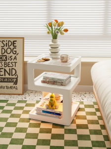 DONGMU | Cream White Modern Minimalist Bedside Table