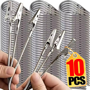 10ชิ้นคลิปหนีบผมปากจระเข้อเนกประสงค์หัวคู่สายยางรูปภาพบัตรรูปภาพบันทึกแบบ DIY ที่ใส่กระดาษโน้ตอุปกรณ์สำนักงาน