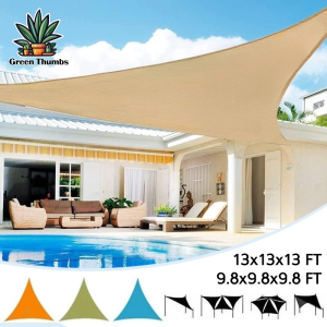 Triangle Waterproof Sun Shade Sail UPF50 Canopy Awning 95% UV Blockage & Water Resistant Outdoor Backyard Patio Garden