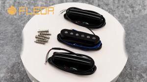 FLEOR | FLEOR 3PCS Guitar Pickup Alnico 5 Dual Rails -Single Coil- Dual Rails Pickups Black for ST SSS Electric Guitar
