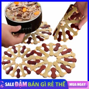 Miếng Lót Nồi Gỗ Cách Nhiệt Chống Nóng Chống Trượt Decor Để Bàn - Đế Gỗ Lót Xoong Nồi Lót Ly Cốc Chịu Nhiệt - Tấm Thảm Lót Nồi Gỗ Tre Đan Chỉ Cách Nhiệt Miếng Lót Bàn Ăn