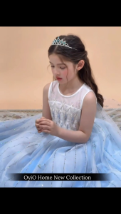 Girls Ice Princess Dress with Cape Sparkly Tulle Gown Kids Inspired Costume for Birthday Party Wedding Flower Girl Performance Blue Purple
