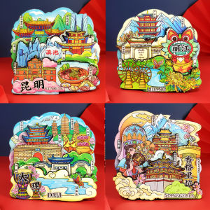 Magnetic Kẹp Tủ Lạnh Bằng Gỗ Thạch Anh Trung Quốc Tây Tạng Phong Cách Mới Trung Hoa Vật Liệu Trang Trí Nhà Lưu Niệm Du Lịch