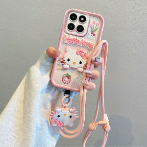 Honor X7C 4G/5G Silicone Protective Phone Case with Airbag Anti-fall Couple Style Cute Cartoon Design Mens Womens Protective Cover